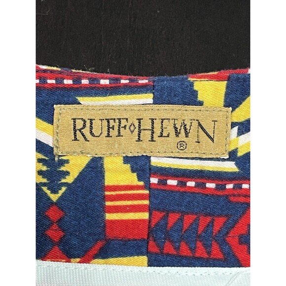 Ruff Hewn Geometric Print Cotton Button Wrap Skirt Set Buffalo Nickel  Sz 8/M - Picture 8 of 16